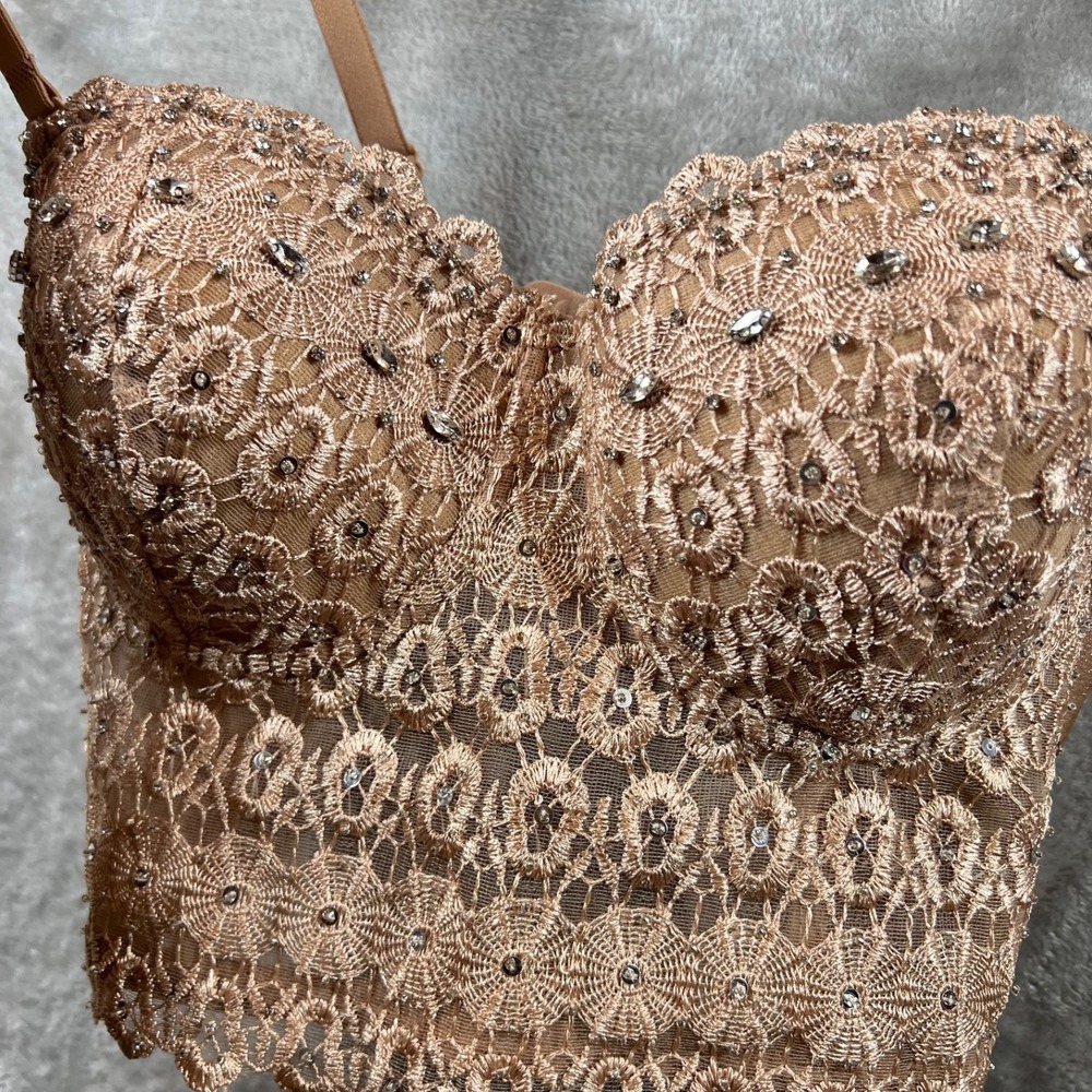 Windsor Beaded and Sequin Underwire Padded Bralette medium Bustier - Picture 2 of 4